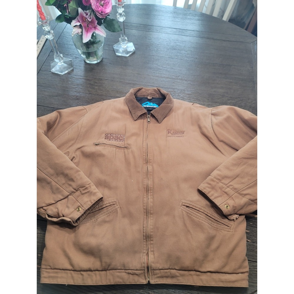 Tri-Mountain Pathfinder Workwear Detroit Style Brown Jacket Mens XLarge Canvas